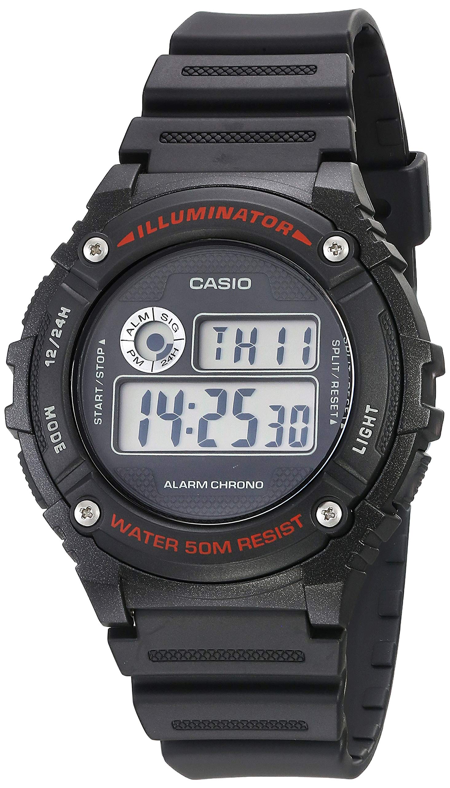 

Casio Casio Wristwatch Resin Black with LED Adult Size W-216H-1AVCF W-216H-1AVCF Light, Unisex,