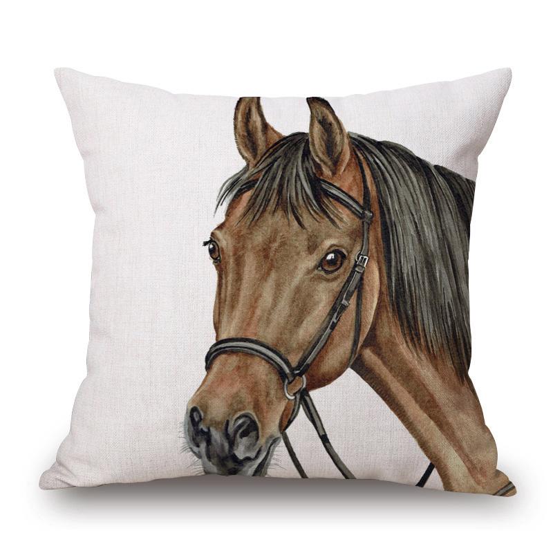 Border Collie Black Labrador Bay Horse Cock Dog Animals Poster Hand Painting Cushion Covers Decorative Pillows For Sofa