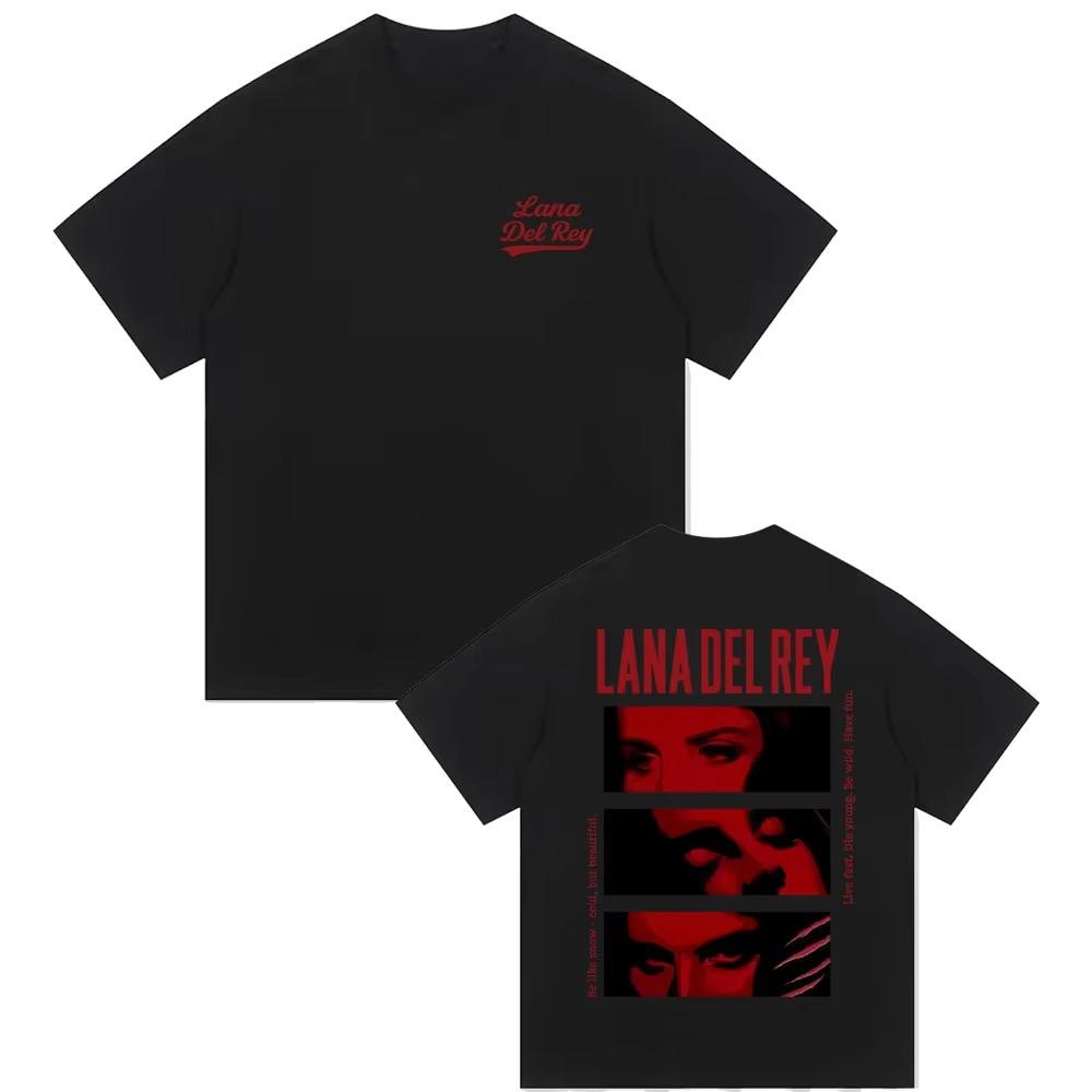 Singer Lana Del Rey Eyes Graphic Tshirt Men Women Casual Short Sleeve Tshirts 2026 summer new Male Fashion Vintage Cotton Top