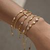Fashion 18K Gold PVD Stainless Steel Bracelet Multi Shape Pear Heart Round Zirconia Black Tarnish Free Female Jewelry Bracelets