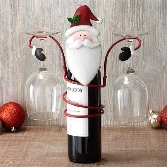 Christmas Wine Glass Holder Wine Racks Counter top Freestanding Metal, Uniquie Ornament for Home Decor & Kitchen Storage Rack, Bar, Wine Cellar,