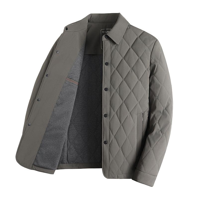 Cotton-padded Coat for Men, Medium-length Lapel Warm Casual Cotton-padded Coat for Middle-aged and Elderly Men, Dad's Autumn and Winter Clothing