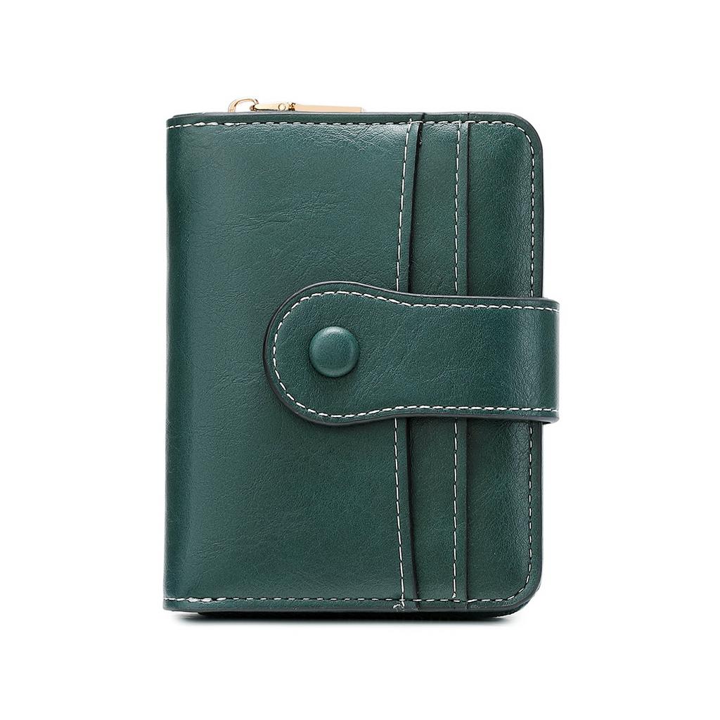 New Anti-magnetic Short Wallet Multi-function Zipper Buckle Wallet Retro Women's Change Bag