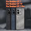 For Realme GT 7T Plain PU Leather Phone Case For Realme GT 7 Pro NEO 7 X 7SE Matte Soft Silicone Shockproof Protection Back Cover