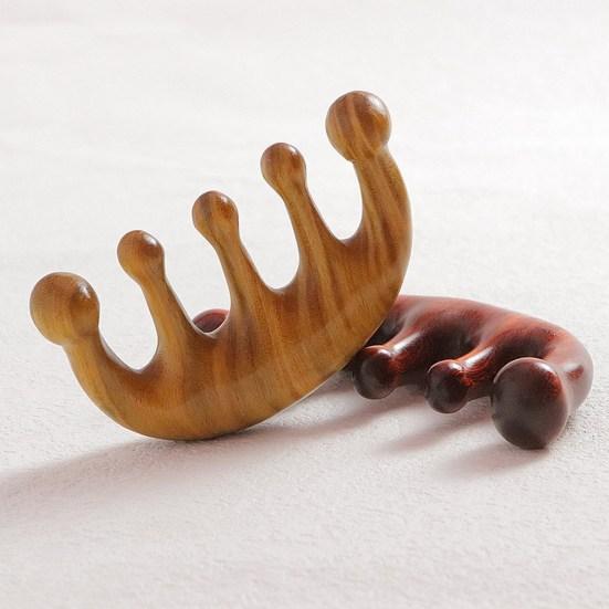 Hair Comb Anti-static Round Edges Thickened Pressing Acupoints Polished 5/8 Teeth Meridian Massage Sandalwood Wood Comb Home Supply