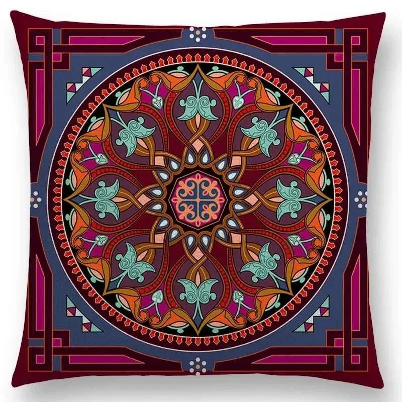 Home Decor Colorful Ethnic Pattern Decorative Pillow Covers Pattern Cushion Cover Suitable For Sofa Bedroom Car Pillow Cover