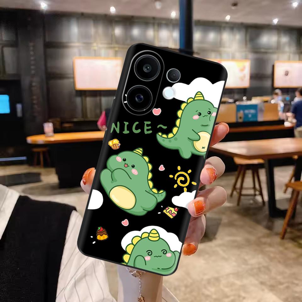 Coque en Silicone Pour Vivo S30 VivoS30 Funda Chat Fleur Rose Panda Mignon Dessin Animé Peint Coque Anti-Choc Pare-chocs Étui de Téléphone Portable