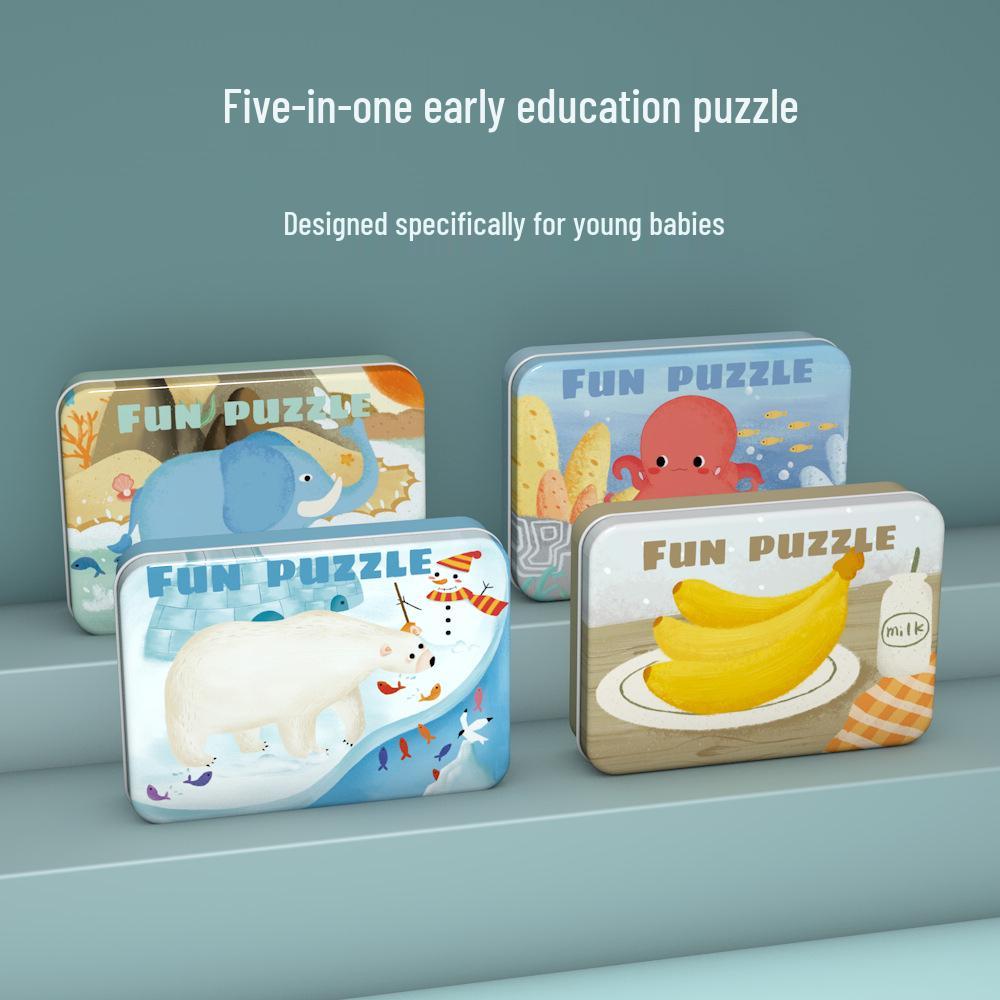 Baby & Toddler Animal Puzzle Gift Box: Educational Cognitive Matching Toy for Early Learning