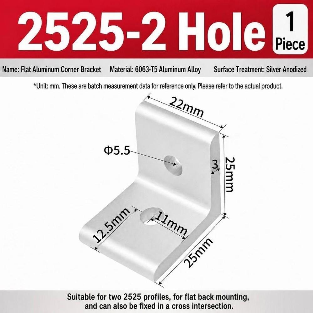 Flat Shape Aluminum Angle Bracket Solid Body Right Angle Bracket For Workbench Build