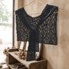 Solid Color Lace Shawl Thin Lace Knitted Shawl Artistic Design Hollow-out Shawl  Ladies Accessory