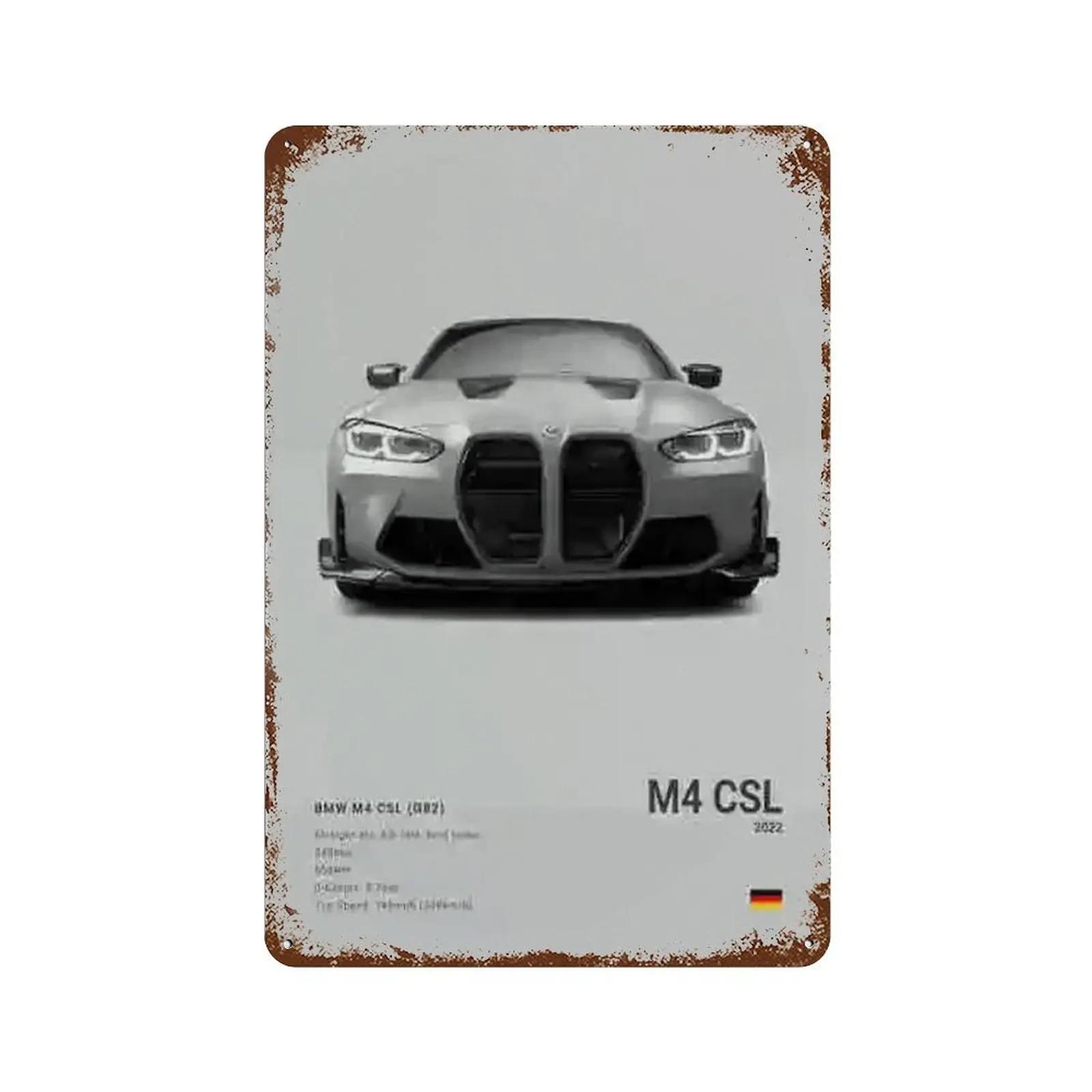 

Поп-черно-белые роскошные металлические знаки для автомобилей, постеры, декор стен в комнате, эстетика, суперкар, спортивный автомобиль F80 M3 M140 GTR для гаража 20x30cm