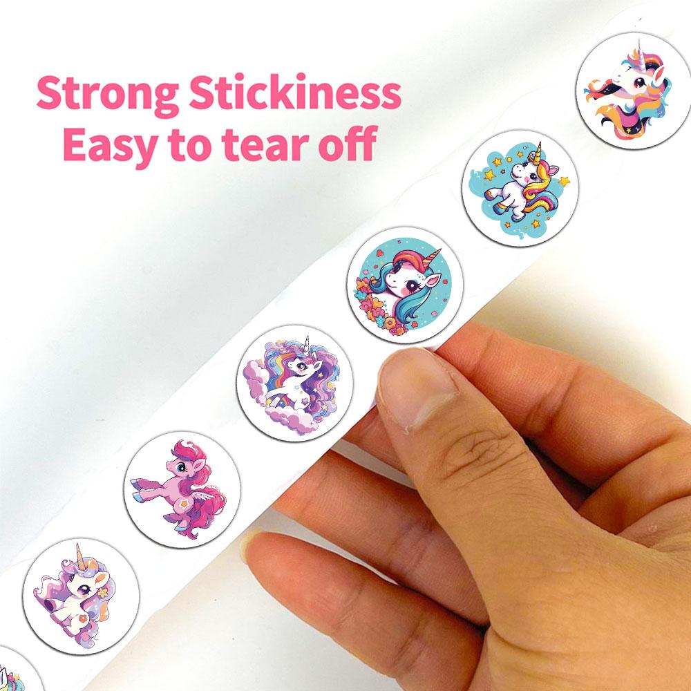 500PCS Cute Unicorn Roll Stickers Hot Selling Tablet DIY Boutique Stickers Envelope Sealing Stickers
