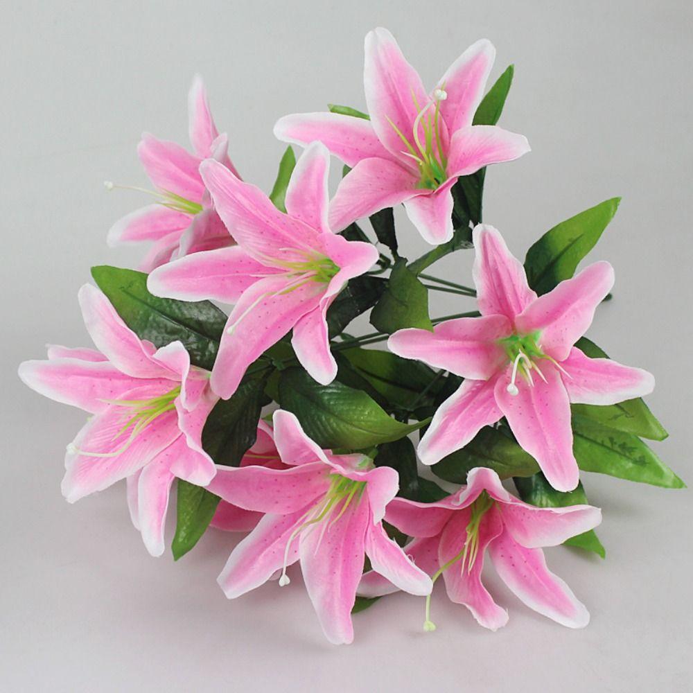 Multicolor Artificial Lilis Realistic Silk Flower Fake Flowers  Wedding Home Party Decor