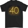40th Birthday Neon Lights 40 Year Old Mens T-Shirt 100% Cotton