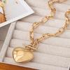 Women's Pendant Necklace, Fashionable and Simple Style, Large Heart-Shaped Pendant, Ot Clasp Necklace Jewelry Gift, Suitable for Women, Valenti