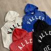 Vale Classico Schwarzer Reißverschluss Hoodie Stoffstickerei Heißer Diamant Washed Hoodie Pullover