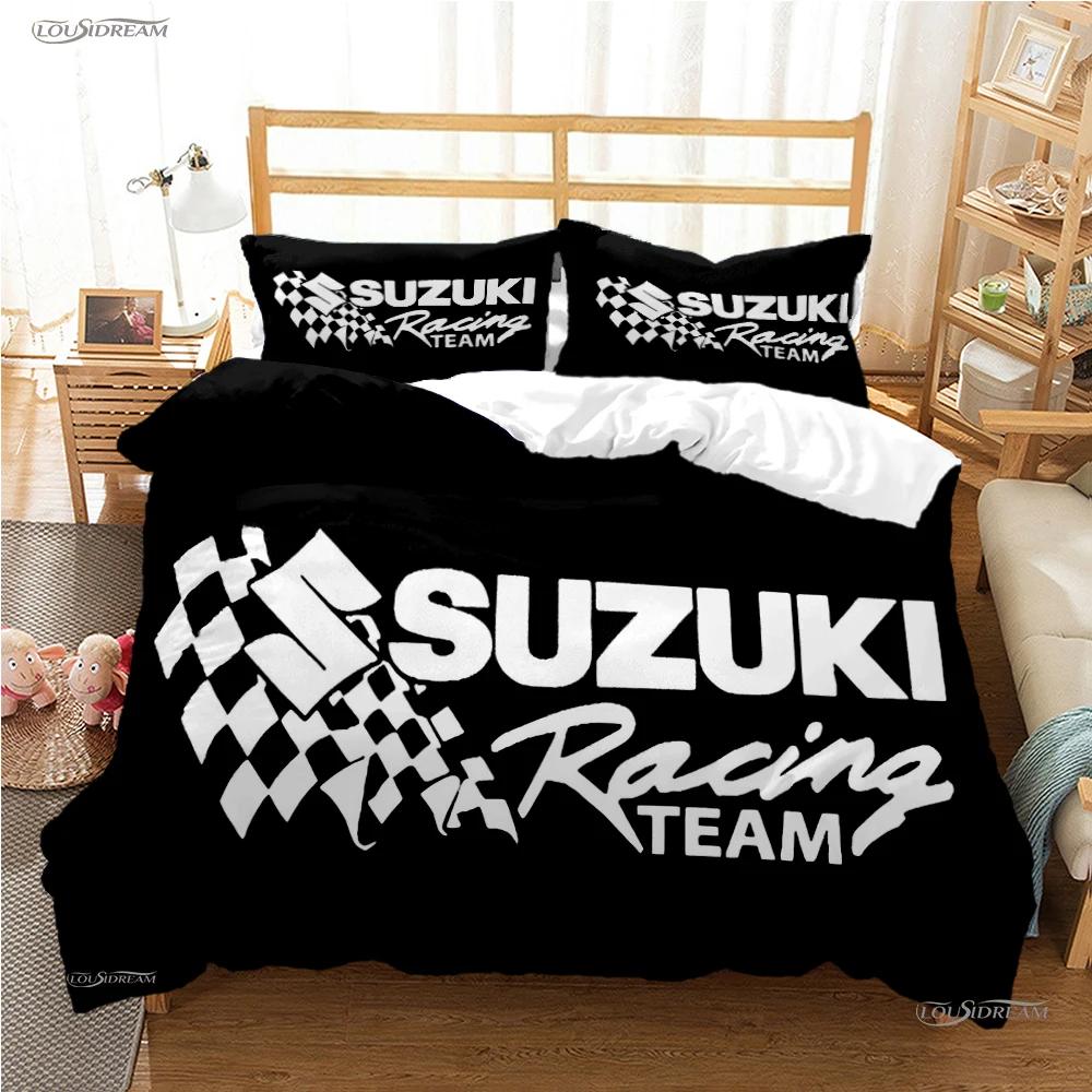 

Suzu Motorcycle Casal Всесезонний комплект постільної білизни Покривало-ковдра Постільна білизна М яка наволочка та наволочки Односпальний/Двоспальний/Євро/Королівський 180*220cm 3pcs