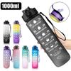 1 Liter Motivational Water Bottle With Straw Noozle With Time Marker Leakproof Sports Water Bottle For Gym Camping Tour