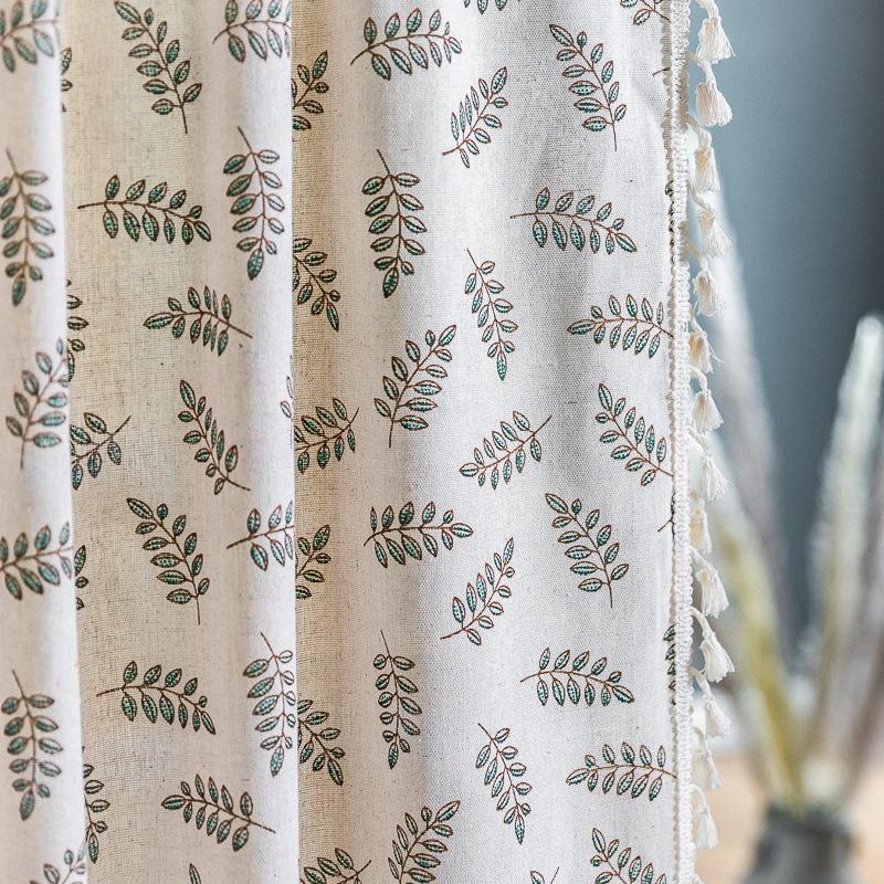Curtain Finished Product Non-Punching Kitchen Blackout Half Curtain American Living Room Balcony Perforated Curtain Bay Window Short Curtain