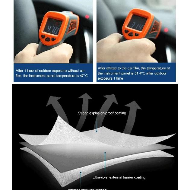 50X300cm Super quality high heat resistant car glass IR100% nano ceramic solar tint window film 5%~75%VLT