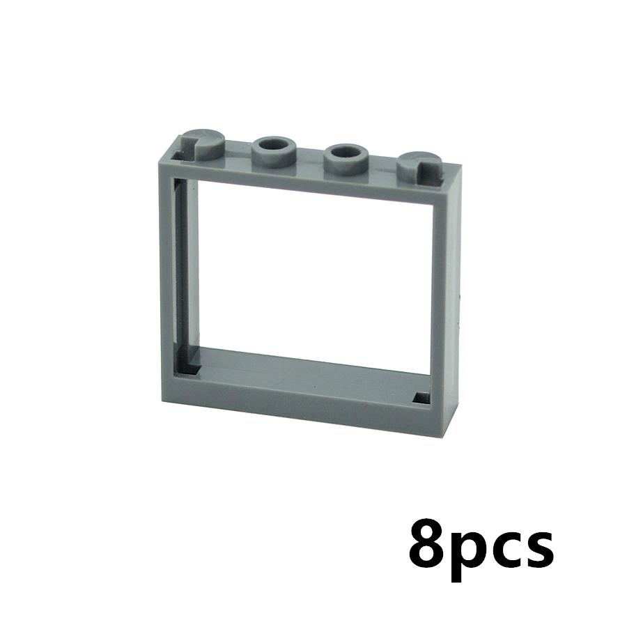 MOC Bricks Door Frame Glass Window 1x4x3 60594 60608 DIY Architecture House Building Blocks Toys Kids Educational Plastic Bricks
