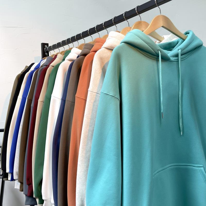 Men's Thick Velvet Hoodie - Solid Color, Trendy Korean Style for Autumn/Winter