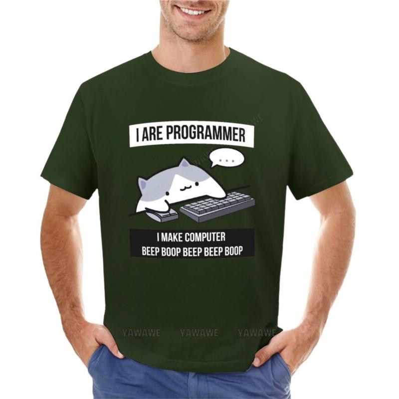 Unisex Tshirts Boys White Black Tops I Are Programmer (Cat Programmer) Tshirt Anime Clothes Sports Fan Tshirts Unisexs T Shirts