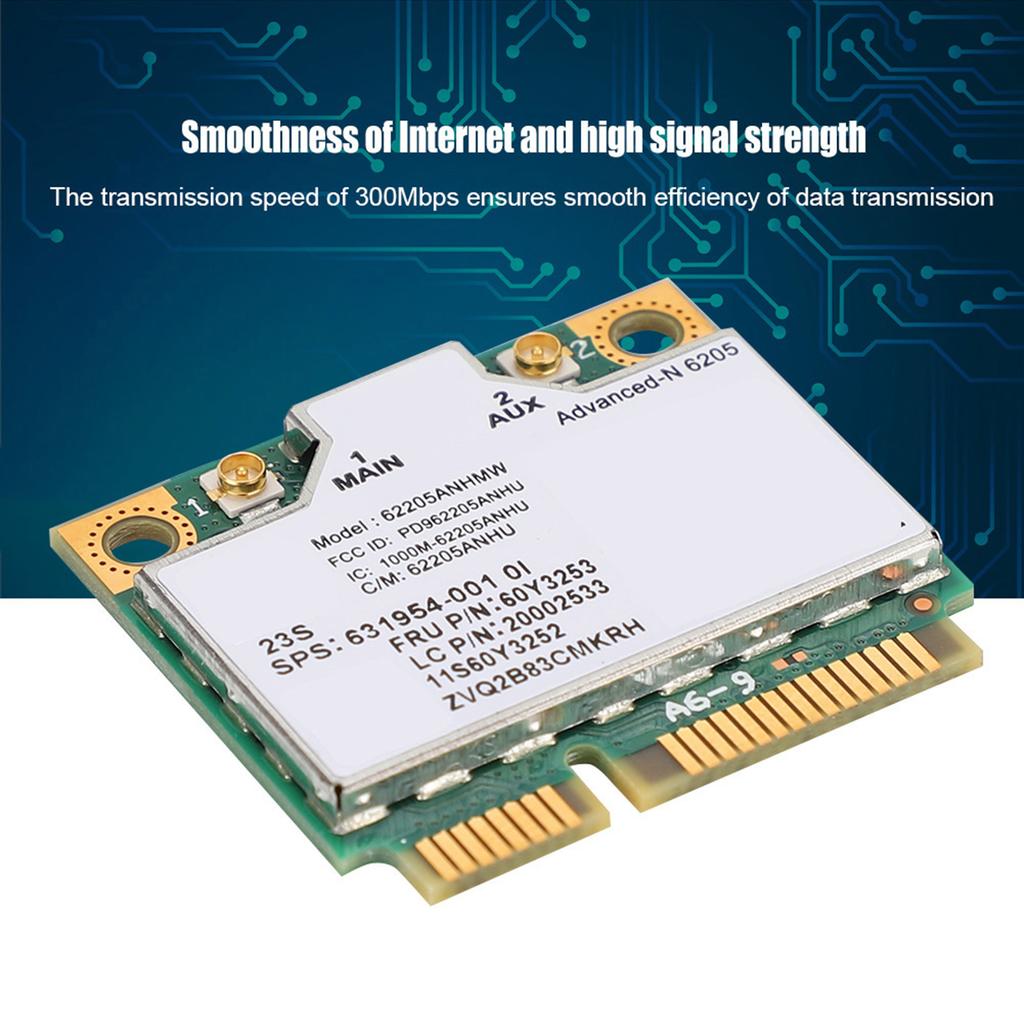 300Mbps for Intel Wireless N 6205 Mini PCI E Network Card for Thinkpad Laptop