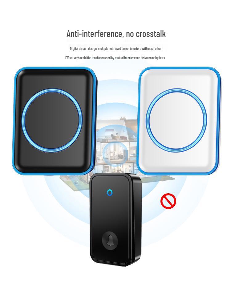 Kajia Si Wireless Self-Powered Doorbell with Long-Range, Three Receivers, Waterproof Design, and Flash Alert
