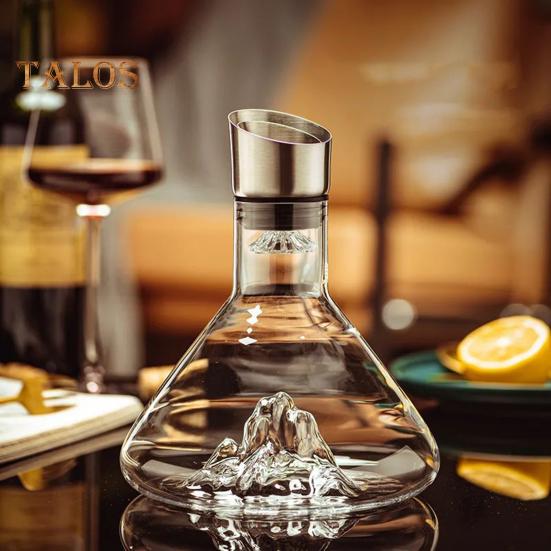 Skleněný karafa na víno s provzdušňovačem Nerezová filtrace 12kanálová provzdušňování Kapacita 1600 ml Ručně vyrobená karafa na červené víno na láhve vína