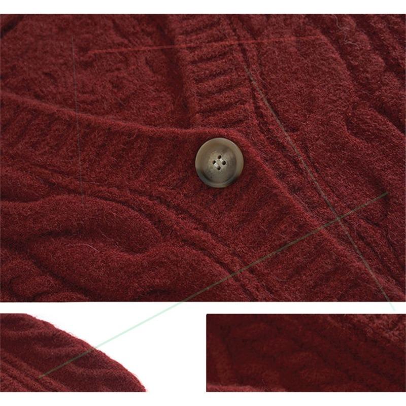 2025 Autumn/winter V-neck Loose Women Cardigan Sweater Korean Office Short Jacket New Single Breasted Knitted Casual Solid Color Top Simple Clothing