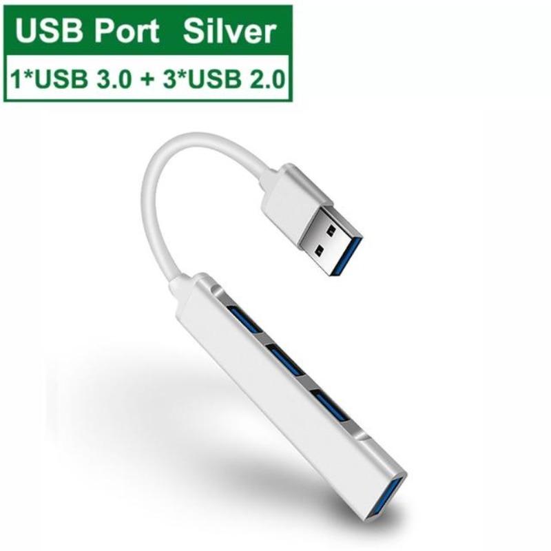 Hub USB 3.0 4 în 1, Adaptor Multi Splitter cu 4 porturi cu funcție USB2.0 USB3.0 OTG, Hub tip C, pentru accesorii computer, laptop, PC, pentru disc de tastatură U