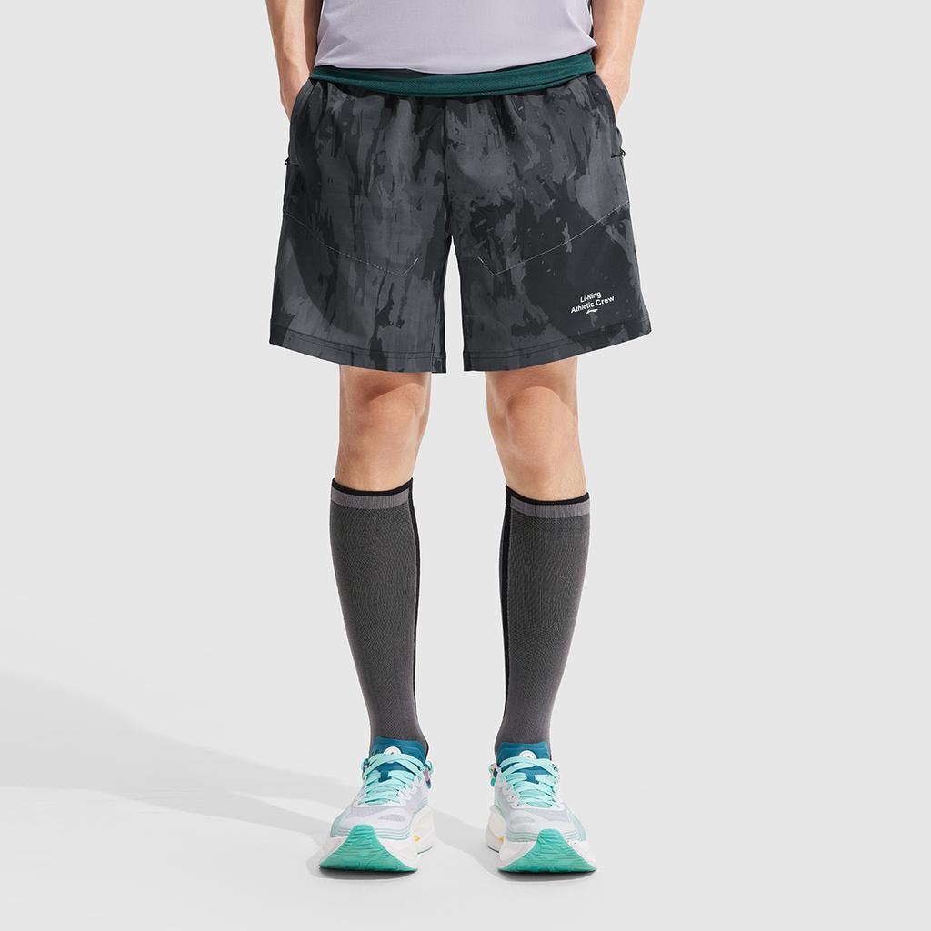 Li Ning Fitness Series Casual Quick-Dry Cool Comfortable Moisture-Wicking Mid-Waist Breathable Versatile Straight-Leg Sports Shorts AKSV299-5