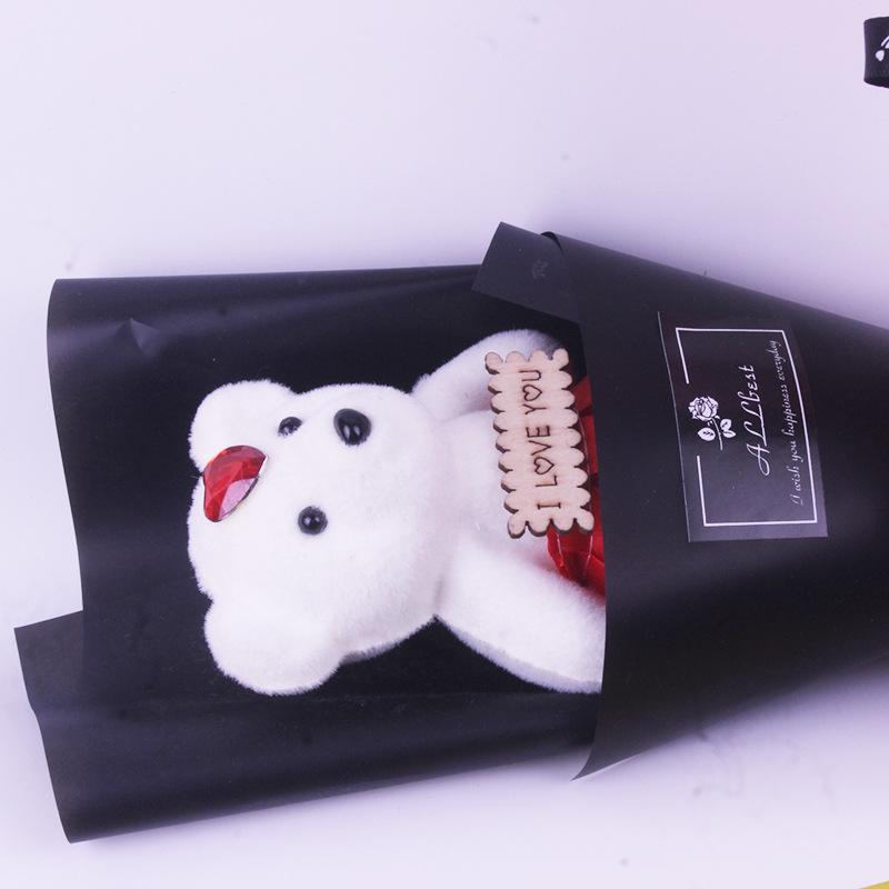 Valentine's Day Bear Bouquet: Cartoon Bear, Ice Cream Figure, Graduation Doll, Teacher's Gift, Rose Bear, Qixi Festival