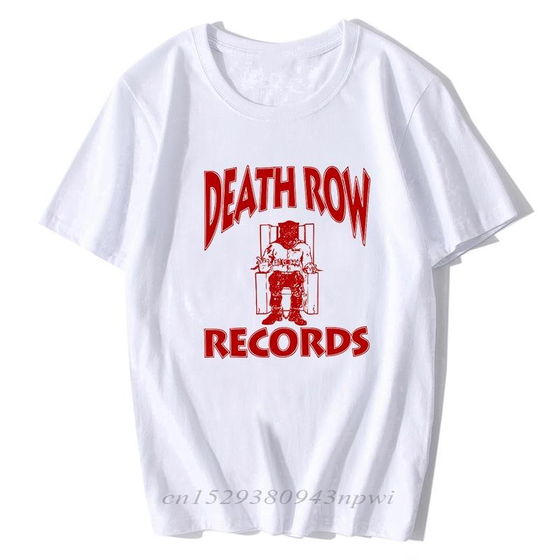 DEATH ROW RECORDS T Shirt Men  High Quality Aesthetic Cool Vintage Hip Hop Tshirt Harajuku Streetwear Camisetas Hombre