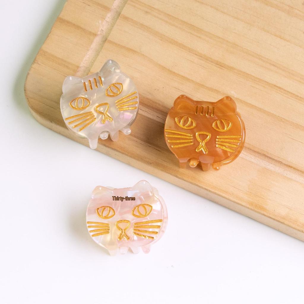 Bamboo Yao Jewelry: Cute Kitten Acetate Hair Clip - Cartoon Cat Acrylic Accessory
