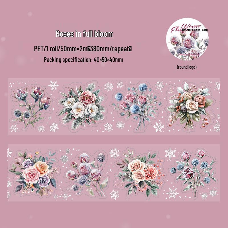 Winter Flower Sea Die-cut Tape DIY Journaling Stickers