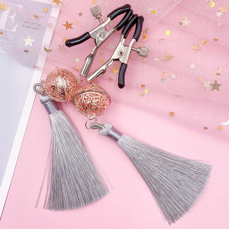 BDSM Flirting Tassels Nipple Clamp with Bells for Sex Pleasure Bondage Gear Breasts Clip for Women Sex Play