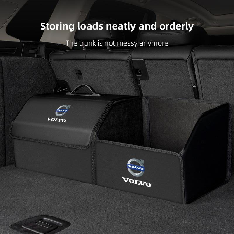 Volvo Car Trunk Leather Storage Box Foldable Auto Organizer Bag For Xc60 Xc90 V40 V60 S60 V50 V90 S80 C40 XC40 V70 XC70 C30 C70
