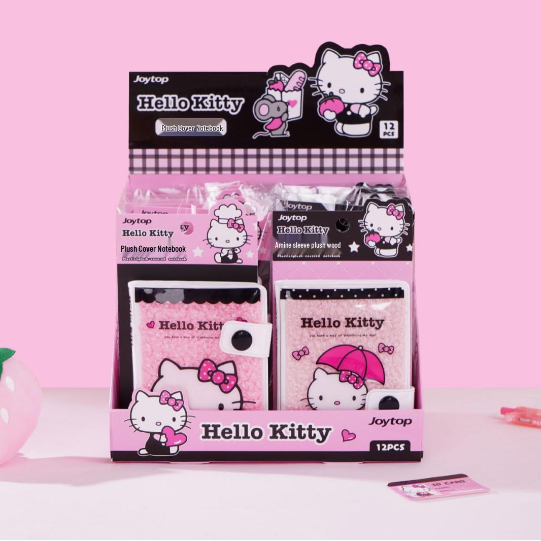 Hello Kitty Kawaii Plush Notebook - Cute Gel Cover Student Planner Diary