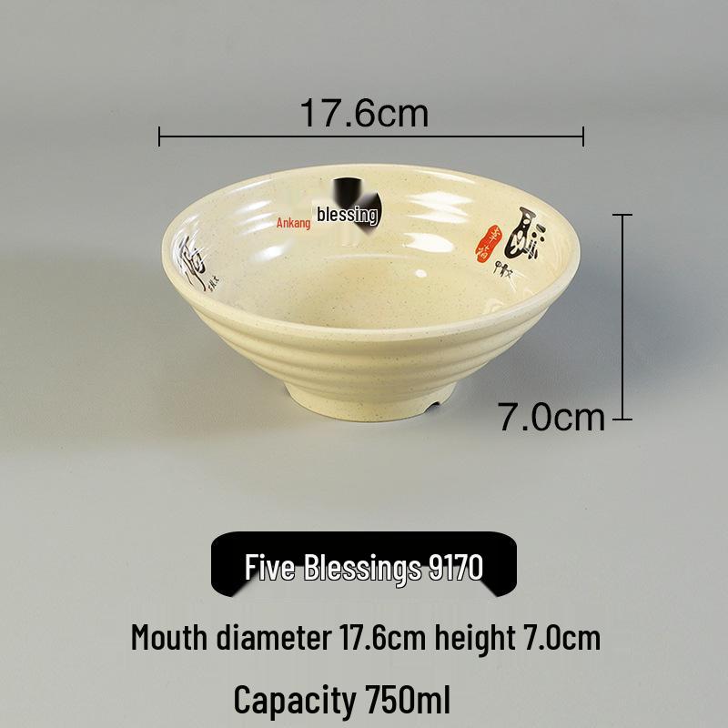 Melamine Ramen Bowl: Porcelain-Like, Large Mala Tang Soup & Noodles Bowl for Wontons & Luosifen