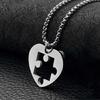 Heart Puzzle Matching Pendant Necklaces Functional Heart Puzzle Necklaces Unique Pendant Neck Chain Accessory for Couple