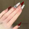 Xiaohongshu Handmade Red Floral Nail Art: Wearable, High-End Whitening Nail Tips Stickers