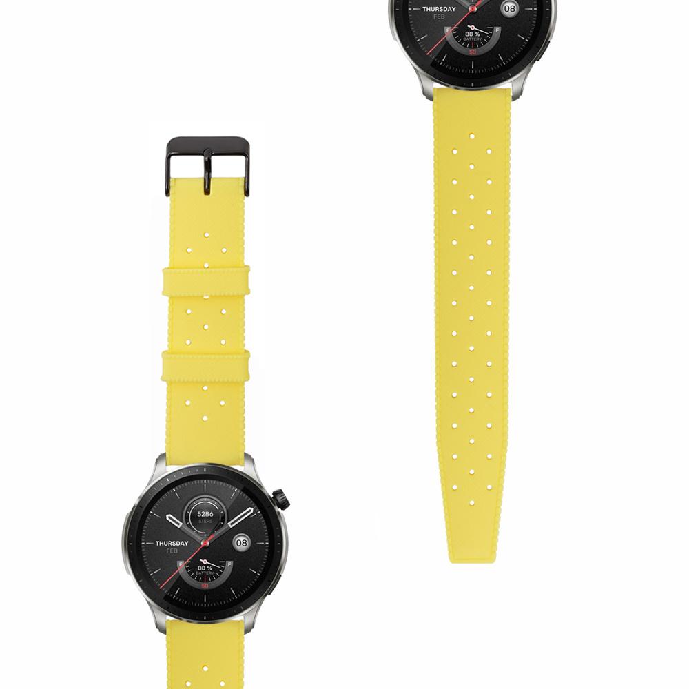 ERBORD Universal Silicone Strap 22mm, Tropic, Yellow/Black Buckle