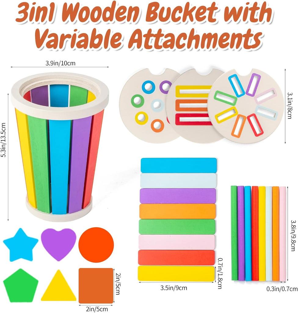 Montessori Color Sorting Matching Toys Wooden Shape Recgnition Toy Kids Math Learning Educational Toys Todders Fine Motor Gifts