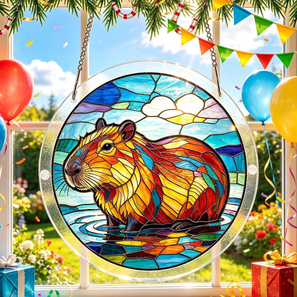 Sun Catcher Ornaments Fade-Resistant Colorful 2D Acrylic Pendant Window Decor Puzzle Ornament For Bedroom Living Room