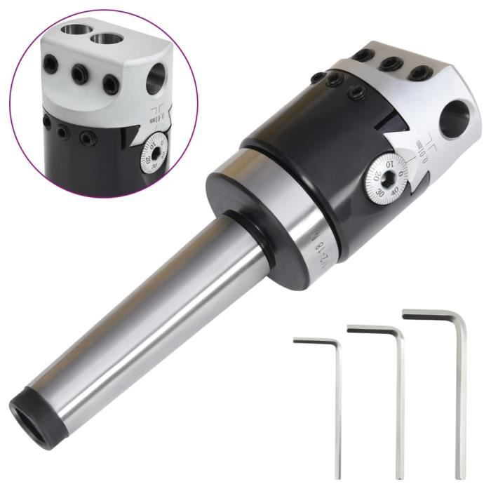 VidaXL Tête d'alésage 50 mm et tige de perçage MT3 de fraisage à tour