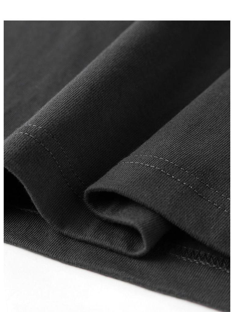 Unisex Heavyweight 300g Cotton Crew Neck Solid Color T-Shirt