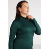 Katjabb Woman Slim Fit Fit Body Wrapping Upright Collar Midi Length Green Big Size Dress