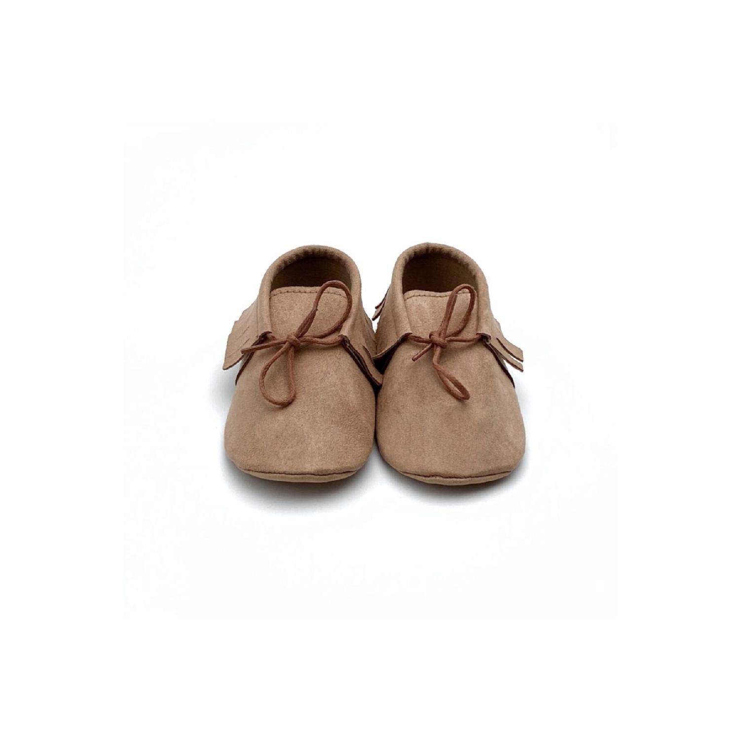 

Замшевые лоферы ручной работы на шнуровке для девочек/мальчиков молочно-коричневого цвета верблюжьего цвета 0-6 Ay